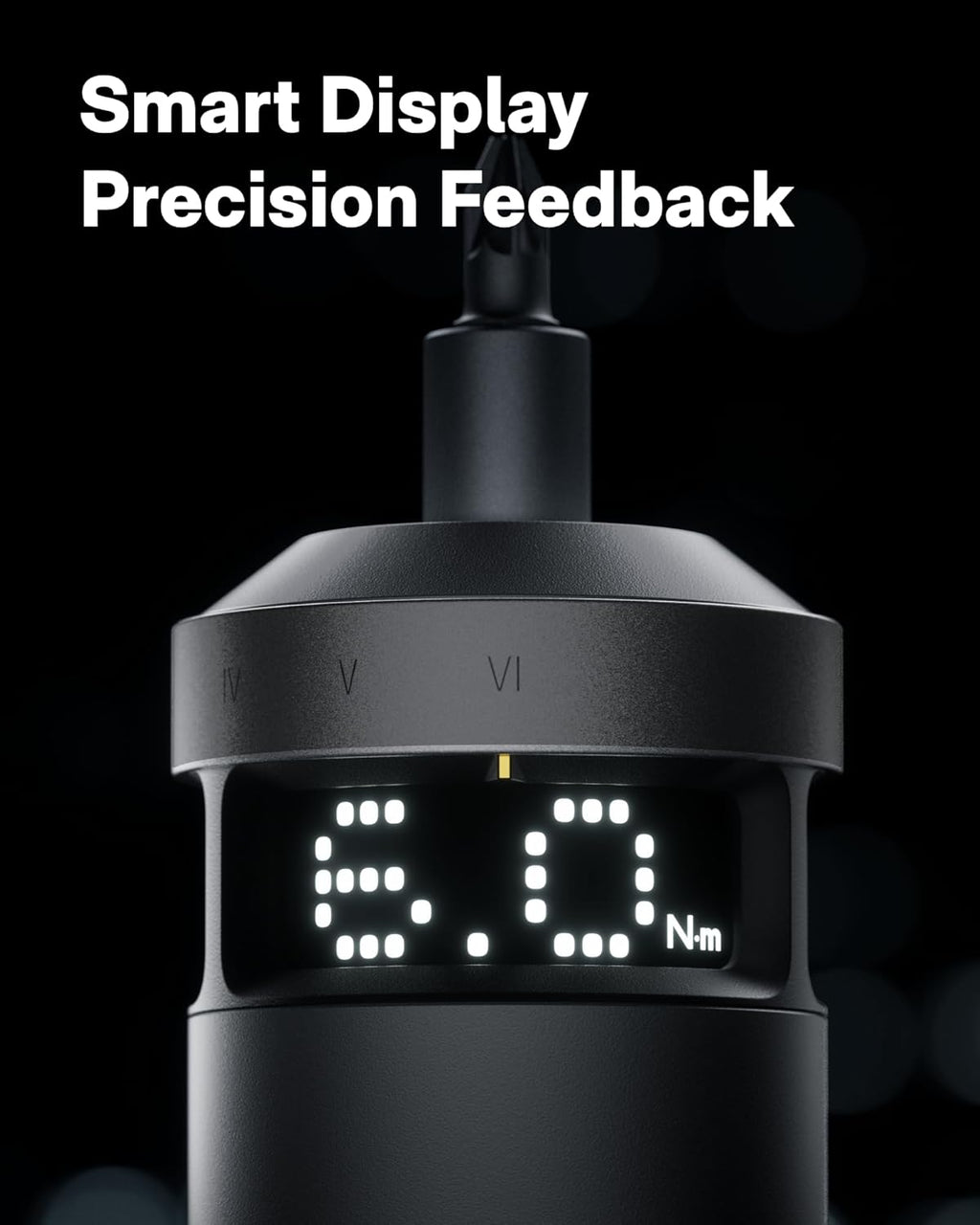 Pixeldrive Electric Screwdriver, Smart Display, 6 Torque Settings, 0.5 to 6 N·M, 1/4'' Hex 30 Bits, LED Light, 2000 Mah Rechargeable Cordless Screwdriver Set for Electronics, Home Repair