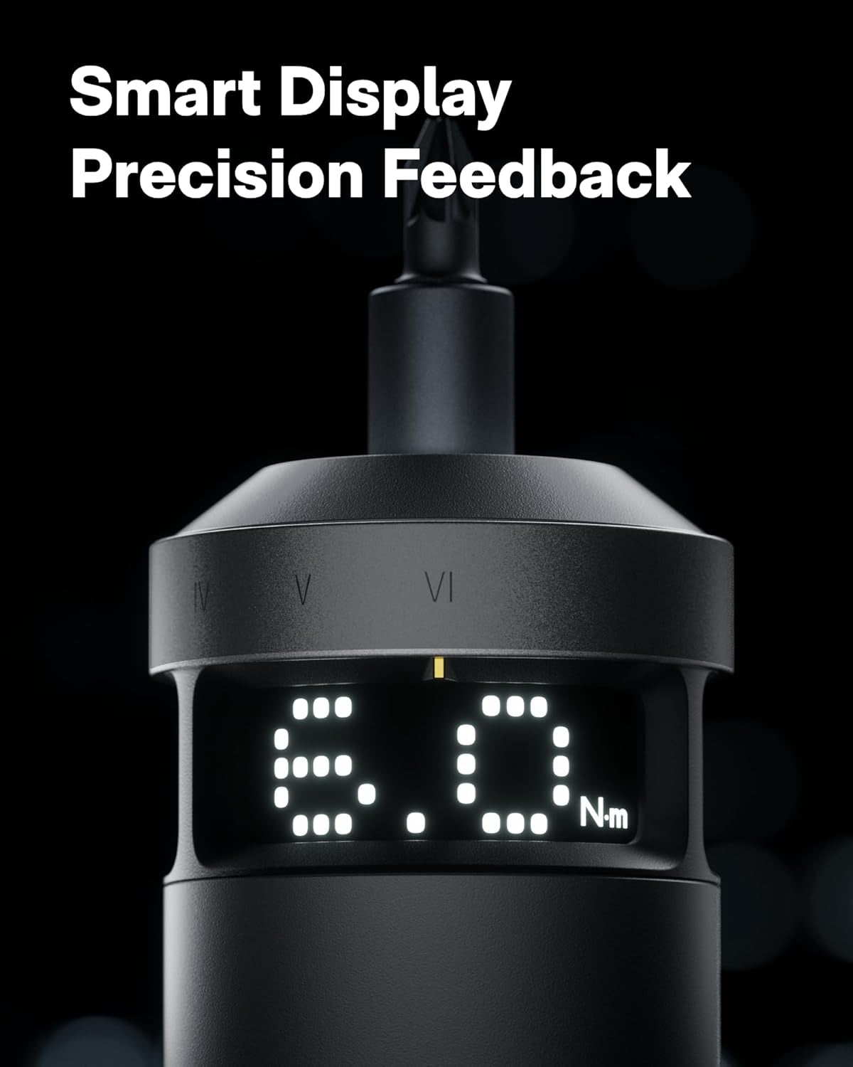 Pixeldrive Electric Screwdriver, Smart Display, 6 Torque Settings, 0.5 to 6 N·M, 1/4'' Hex 30 Bits, LED Light, 2000 Mah Rechargeable Cordless Screwdriver Set for Electronics, Home Repair