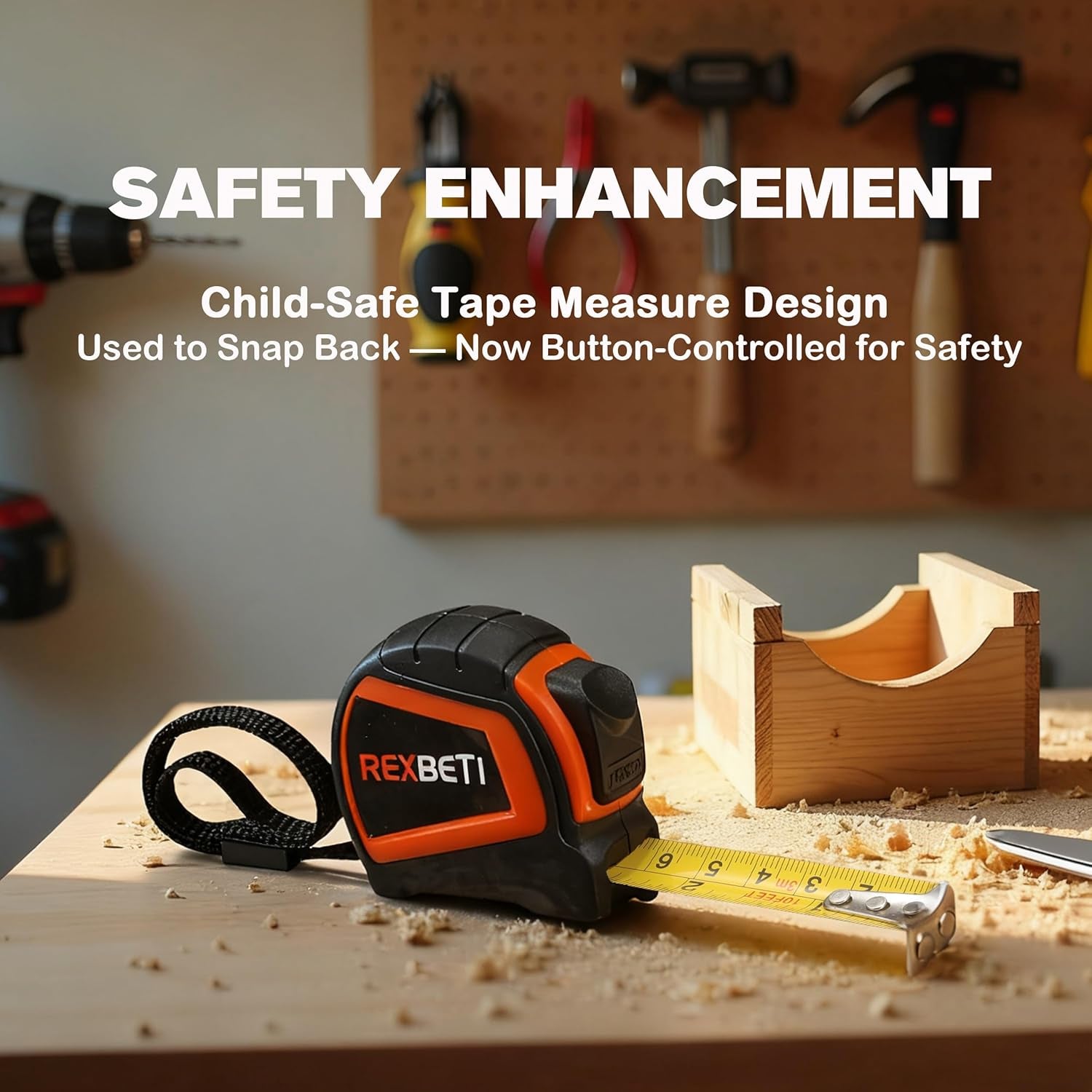 10-Piece Kids Tool Set with Real Hand Tools, Orange Durable Storage Bag, Children Learning Tool Kit for Home DIY and Woodworking, 6+ Years Old Birthday Gift