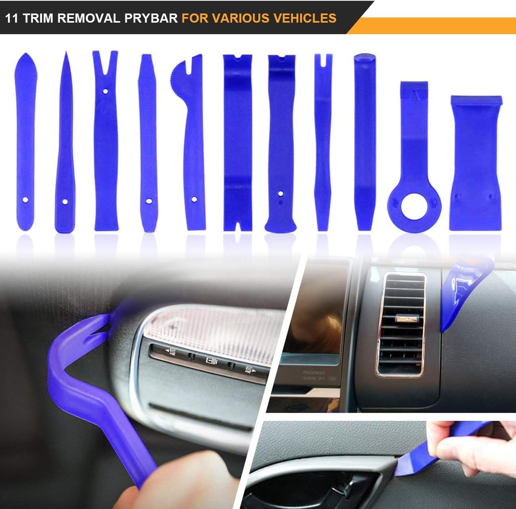 Trim Removal Tool Set 102Pcs, Car Trim Puller Tool Kit, Plastic Pry Tools Set for Trim/Panel/Door/Audio, Auto Clip Pliers/Fastener Remover Set, Car Terminal/Stereo Removal Tool