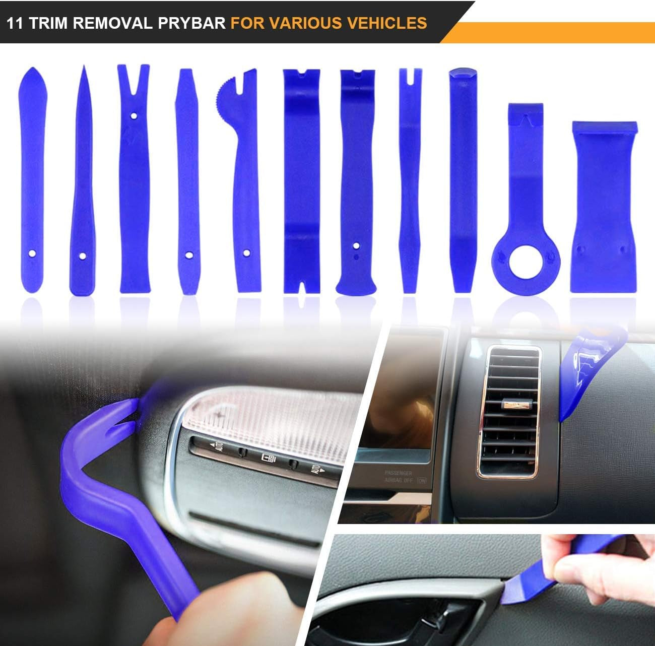 Trim Removal Tool Set 102Pcs, Car Trim Puller Tool Kit, Plastic Pry Tools Set for Trim/Panel/Door/Audio, Auto Clip Pliers/Fastener Remover Set, Car Terminal/Stereo Removal Tool