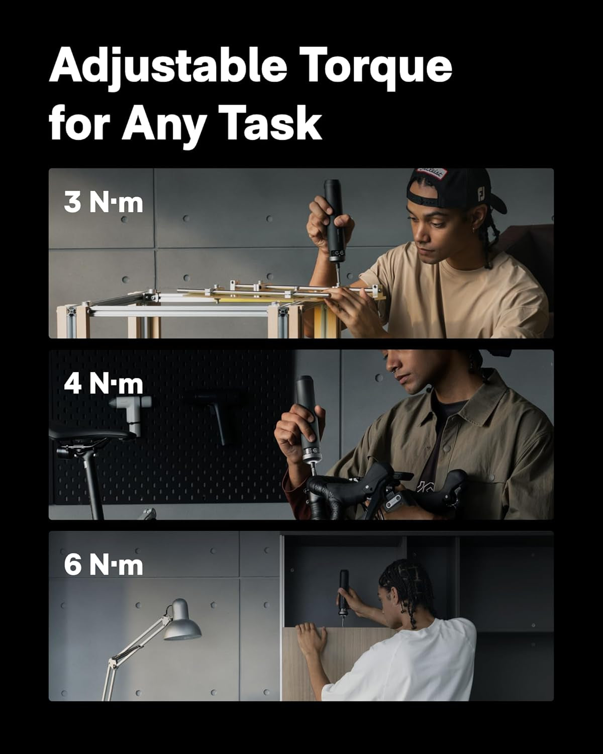 Pixeldrive Electric Screwdriver, Smart Display, 6 Torque Settings, 0.5 to 6 N·M, 1/4'' Hex 30 Bits, LED Light, 2000 Mah Rechargeable Cordless Screwdriver Set for Electronics, Home Repair