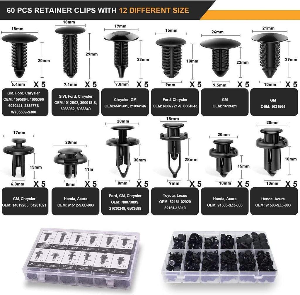 Trim Removal Tool Set 102Pcs, Car Trim Puller Tool Kit, Plastic Pry Tools Set for Trim/Panel/Door/Audio, Auto Clip Pliers/Fastener Remover Set, Car Terminal/Stereo Removal Tool