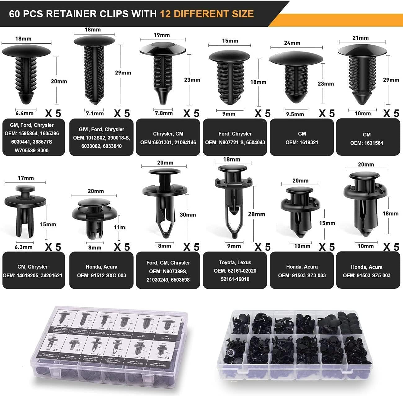 Trim Removal Tool Set 102Pcs, Car Trim Puller Tool Kit, Plastic Pry Tools Set for Trim/Panel/Door/Audio, Auto Clip Pliers/Fastener Remover Set, Car Terminal/Stereo Removal Tool